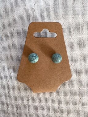Vintage Turquoise Ball Stud Earrings